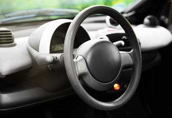 Steering wheel, closeup