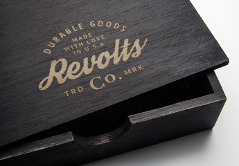 Dark Wooden Box Logo Mockup