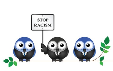 Representation of bigotry with stop racism message
