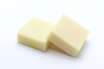 Rice milk soap produced from natural thailand isolated