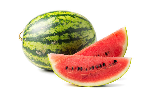 sliced red watermelon isolated