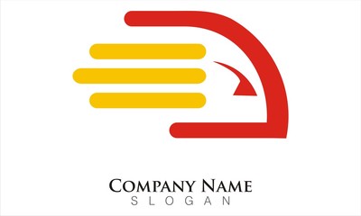 Fototapeta premium hand fast train logo