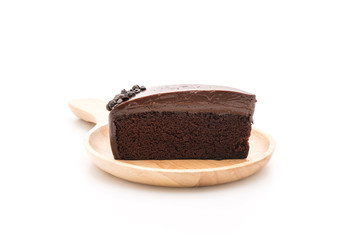 chocolate cake on white