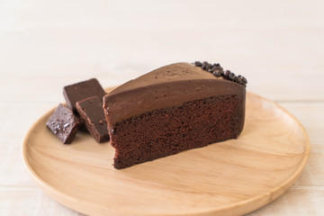 chocolate cake on wood