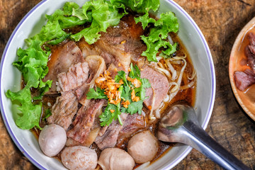 Thai beef noodle with soup