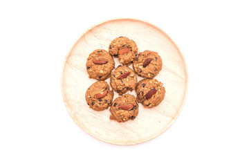 almond cookies on white