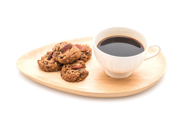 black coffee with cookies