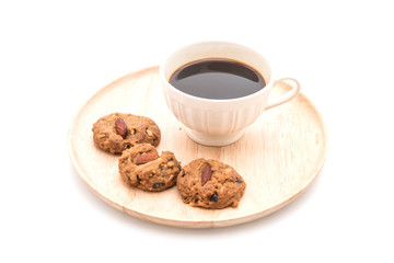 black coffee with cookies