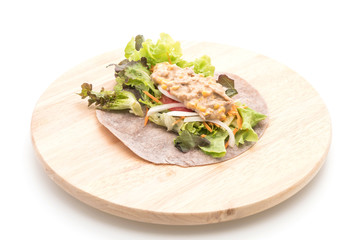wrap salad roll with tuna corn salad