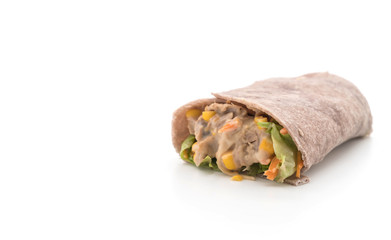 wrap salad roll with tuna corn salad