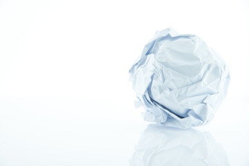 Fototapeta premium Crumpled paper ball, rejection and failure idea.