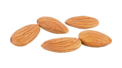 almonds isolated on white background