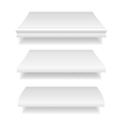 Template White Blank Awning Set. Vector - obrazy, fototapety, plakaty