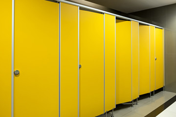 Toilet bathroom yellow door open and close sorted