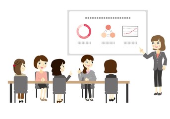 研修・セミナー風景　女性講師
