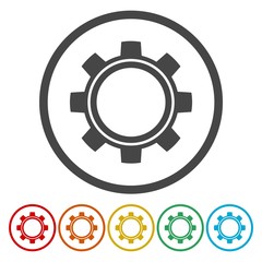 Gears icon, vector illustration. Flat design style