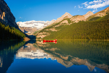 Red Canoe Lake Louise Banff National Park  Alberta Canada