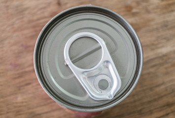 Tin can lid close on top view