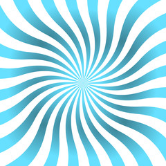 Blue white rays poster. Popular ray star burst background television vintage. Dark-light abstract texture with sunburst, flare, beam. Retro sunbeam art design. Glow bright pattern. Vector Illustration