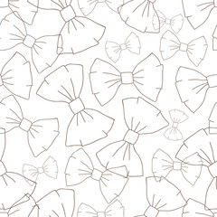 Fototapeta premium female bow seamless simple pattern on a white background