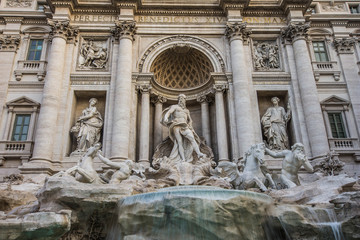 Fototapeta na wymiar Detail of Trevi Fountain, Rome, Italy