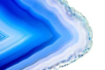 Abwaschbare Fototapete Kristalle Abstrakter Hintergrund - blaues Achatscheibenmineral