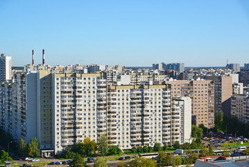 General top view of Zelenograd in Moscow, Russia
