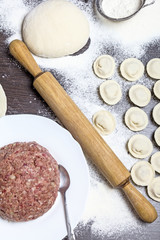 molding dumplings on the table