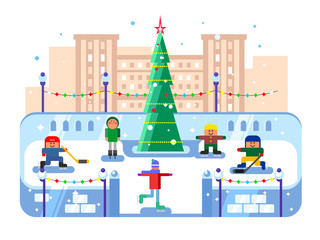 Municipal skating rink Christmas tree