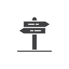 signpost icon vector, pointer solid sign, pictogram of a guidepost isolated on white, logo illustration