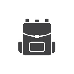 backpack icon vector, rucksack solid sign, pictogram isolated on white, logo illustration