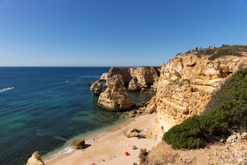 Fototapeta na wymiar Cliffs at the beach praia da Marinha, Algarve, Portugal