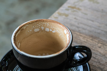 Empty black coffee's cup