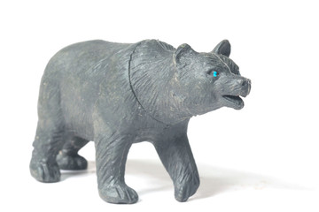 toy of black bear isolated white
