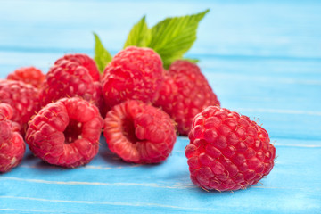 Fresh red raspberries