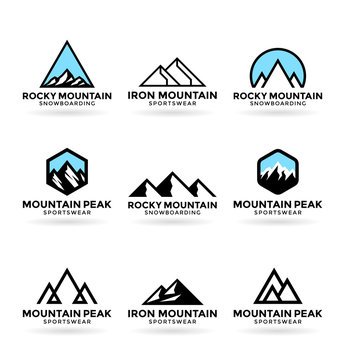 Mountains. Logo design elements (8)