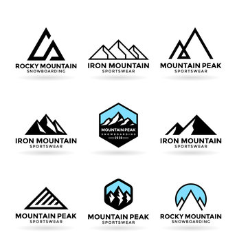 Mountains. Logo design elements (9)
