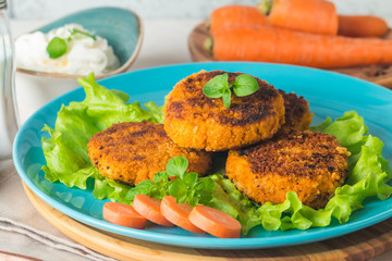 Healthy vegetarian carrots cutlets 
