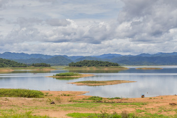 Fototapeta na wymiar Landscape at Kaeng Krachan Dam in Kaeng Krachan National Park Thailand