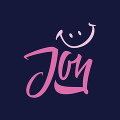 Joy. Calligraphy Lettering illustration.