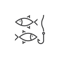 fishing line icon, outline vector sign, linear pictogram isolated on white, logo illustration