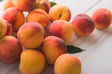 Fototapeta na wymiar juicy and ripe peach fruits