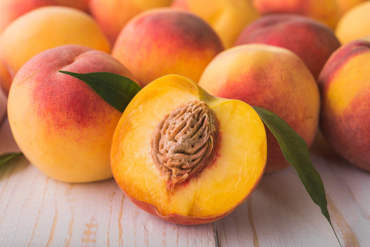 juicy and ripe peach fruits