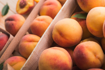 peaches in basket