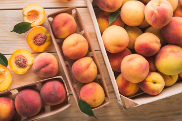 peaches in basket