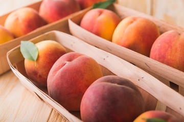 peach on wood background