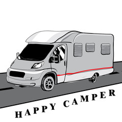 Hand drawn Doodle cars Recreational Vehicles Camper Vans Caravan