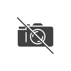 No Photography icon vector, Forbidden To Use Camera solid sign, pictogram isolated on white, logo illustration
