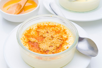 homemade cream with brown sugar, isolated