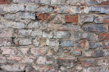 Old, brick, shabby wall